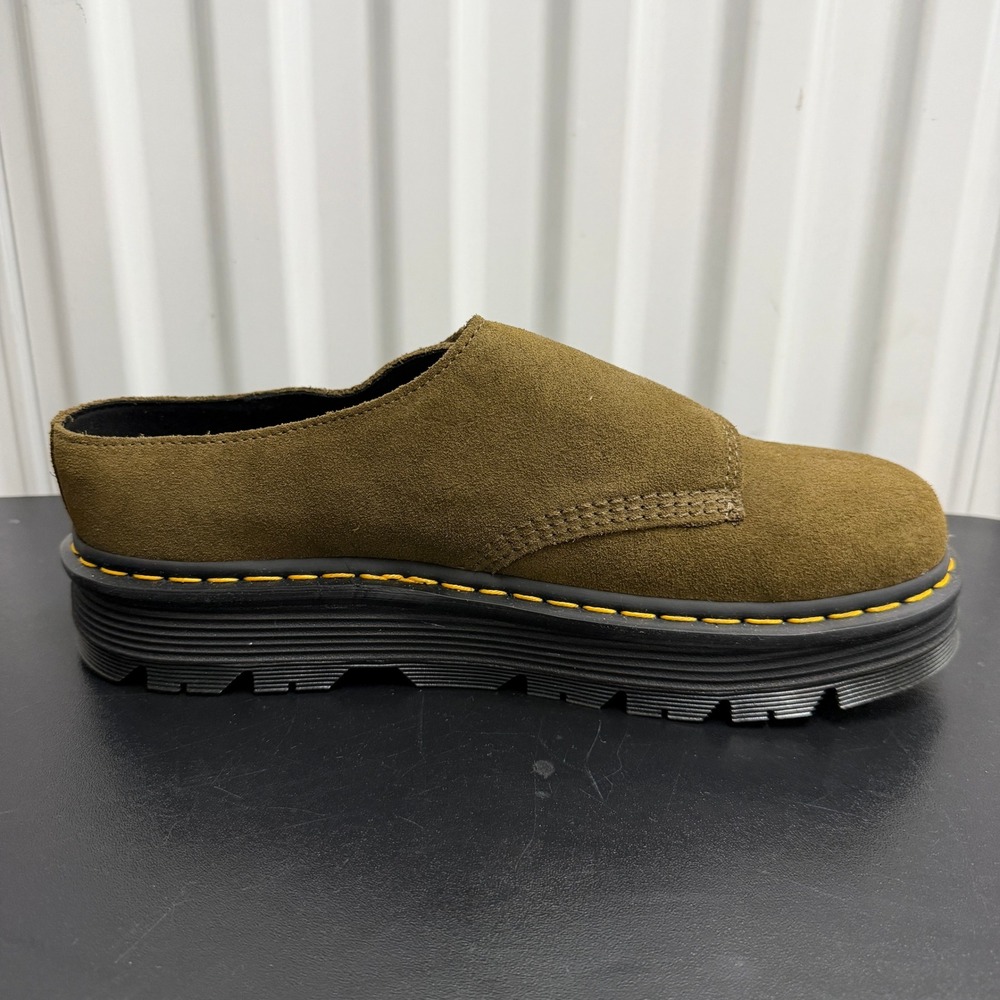 Dr. Martens Mules Mens 12 Zebzag Anywair Olive Bronx Suede EUC - Picture 5 of 10